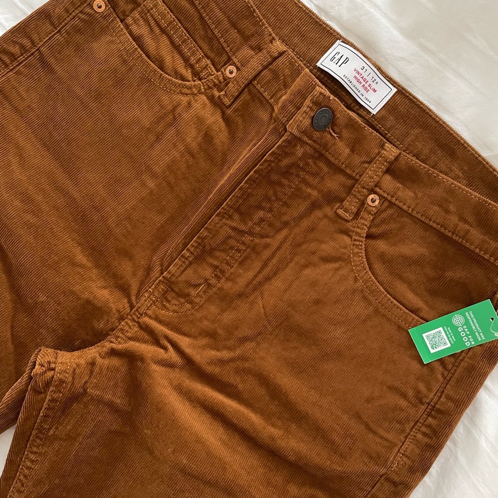 Vintage Slim High Rise Corduroy Pants
